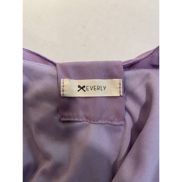 Everly Lavender Purple Pixie Mini Dress Fairycore Sheer Babydoll Bow Twee - L - Picture 6 of 11